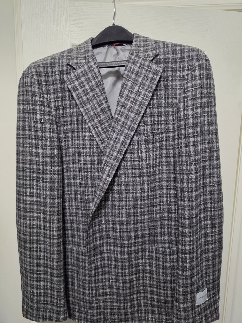 Brand New Samuelsohn Gray Plaid Sport Coat 48R